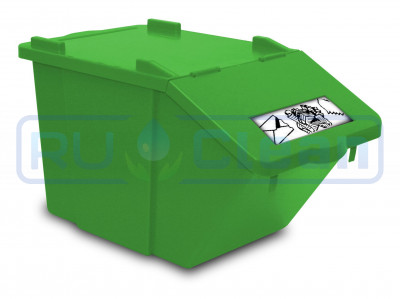Контейнер мусорный TTS SPLIT (полипропилен, 45л, зеленый)