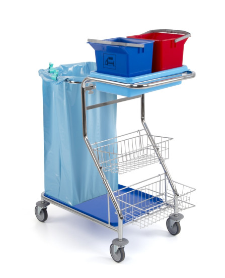 Тележка TTS Modular110 (хром, 2*6 л, держатель мешка) (00007110)