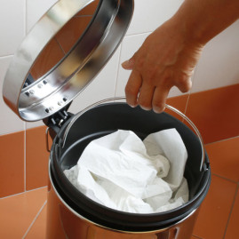 Ведро TTS Dot (для мусора, хром, с педалью и внутренним съемным пластиковым ведром, 3 л)