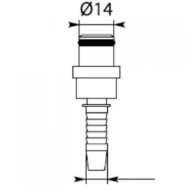Фитинг высокого давления DKF-W (DN06, ниппель 14мм, оцинк) TOR