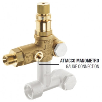 Регулятор давления Mecline VRF2 (220бар, 30л/мин, 3/8&quot;ш-3/8&quot;ш, верх, отв. маном. 1/8&quot;г)