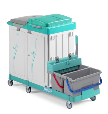 Тележка TTS Magic Line 450E7 (25л, 17л, 2 закр. выдвиж. ящика, отжим, держ. мешка 150л)