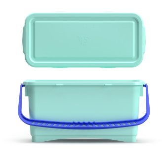 Ведро TTS (20л, ручка синяя, крышка, зеленый)