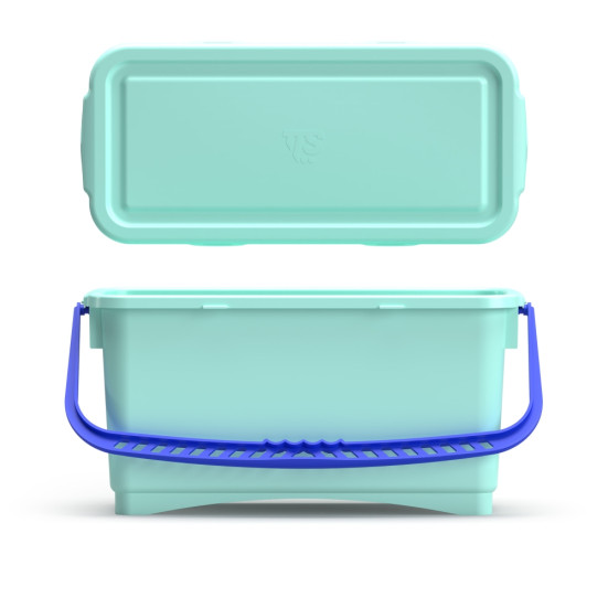 Ведро TTS (20л, ручка синяя, крышка, зеленый)