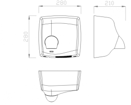 Сушилка для рук Nofer WINDFLOW 2450 W  (автоматическая, матовая)