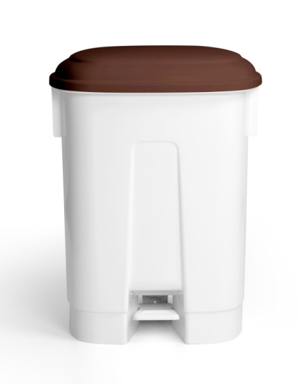 Контейнер TTS Derby XL (2х30л, педаль, разделитель, белый/коричневый)