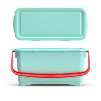 Ведро TTS (20л, ручка красная, крышка, зеленый)