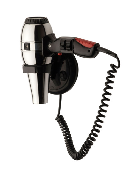 Фен настенный Nofer 02057 (1600Вт, антивандальный, черный/металлик)