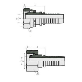 Фитинг высокого давления DKO-L (DN10, М22х1.5г, оцинк) Robin