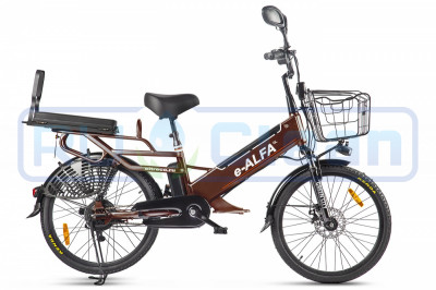 Электровелосипед GREEN CITY e-ALFA GL (коричневый)