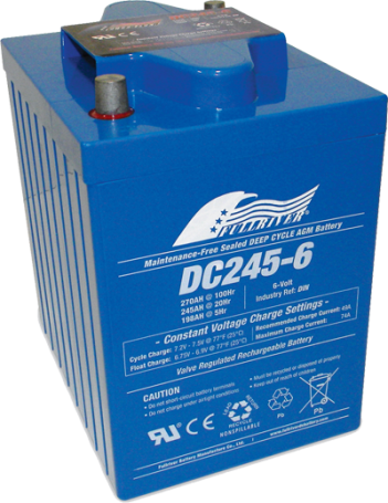 Тяговый аккумулятор DC245-6 (6В, 198Ач, AGM)