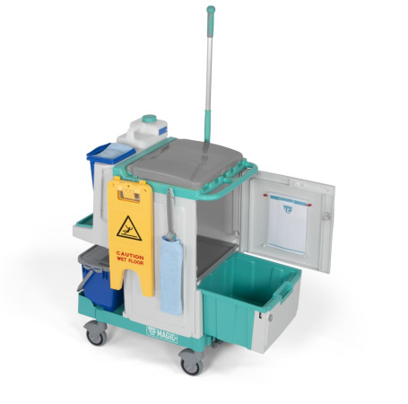 Тележка TTS Magic Line 490V (2х15л, 2х4л, выдв. ящик, отжим TEC, держ. мешка 90л)