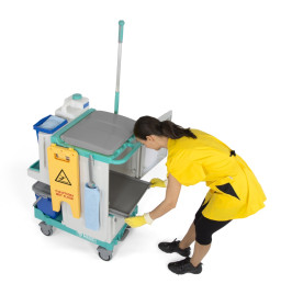 Тележка TTS Magic Line 490V (2х15л, 2х4л, выдв. ящик, отжим TEC, держ. мешка 90л)