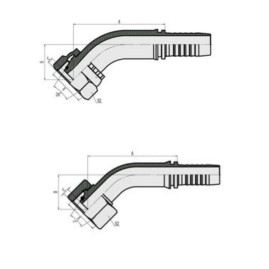 Фитинг высокого давления DKO-L (DN10, М14х1.5г, 45гр, оцинк) Robin