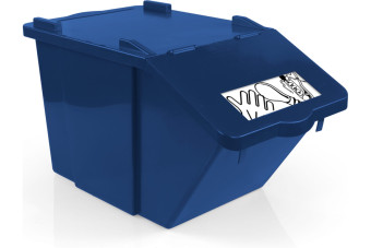Контейнер мусорный TTS SPLIT (полипропилен, 45л, синий)