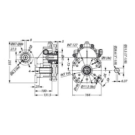 Редуктор для ДВС Tecomec RGB24 (17кВт, 25.4/24мм, фланец 89мм)