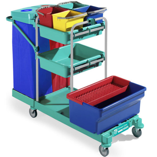 Тележка TTS GREEN 440 (1х35л, 4х6л, стойки синие) (0B003440)