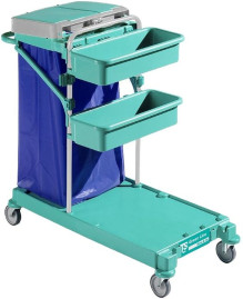 Тележка TTS GREEN 470 (держатель мешка 120л, стойки синие)