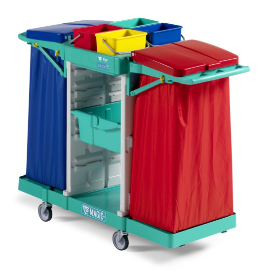 Тележка TTS Magic Line 230B (4х4л, выдв. ящик, 2 держ. мешка 120л)