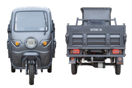 Трицикл электрический Rutrike D5 КАБИНА гидравлика (черный матовый)