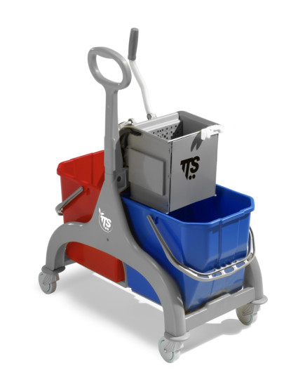 Тележка TTS Nick (2х15л, отжим O-KEY, серый) (00036181)