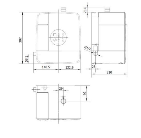 Сушилка для рук Nofer  CONCEPT3 (смеситель, дозатор мыла, черный)