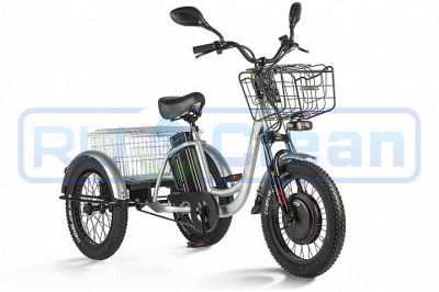 Трицикл электрический Eltreco Porter Fat 500 (серебристый)