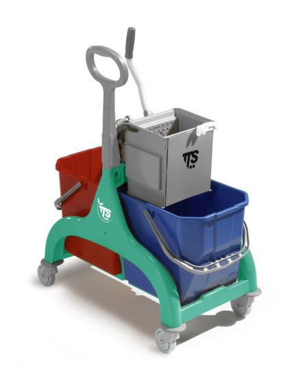 Тележка TTS Nick (2х15л, отжим O-KEY, зеленый) (00036183)