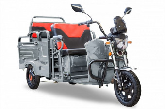 Трицикл электрический Rutrike Вояж-П 1200 60V800W (серебристый, трансформер)