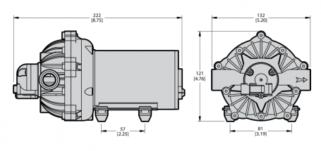 Мембранный насос Comet EF 3000 (4.8 бар, 11.4 л/мин, 12 В)