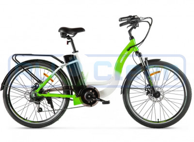 Электровелосипед Eltreco White (бело-зеленый)