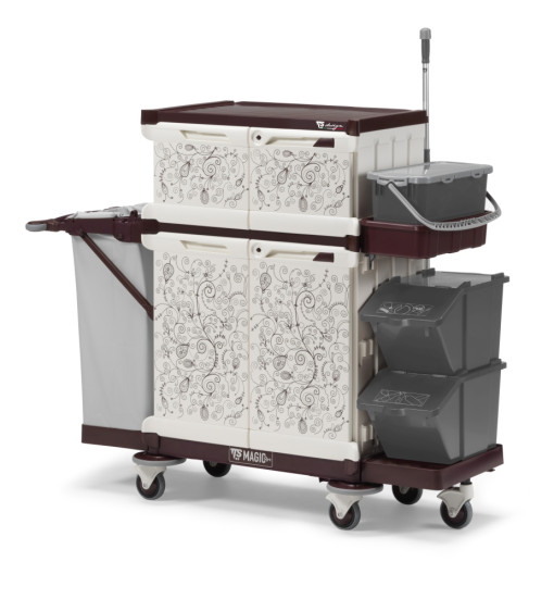 Тележка TTS MagicArt 262-Q Safety Plus (1х20л, закрытая, рис. ANTHEA, держ. мешка)