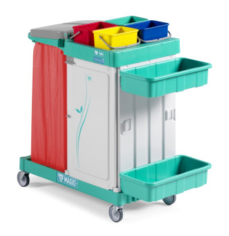 Тележка TTS Magic Line 310S (4х4л, закрытая, корзины, держ. мешка 120л)