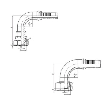Фитинг высокого давления DKO-L (DN08, М16х1.5г, 90гр, оцинк) Robin