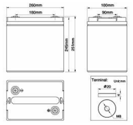 Тяговый аккумулятор ESB HTL6-210 (210Ач, 6В, Gel)