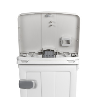 Ведро TTS Open-up (2х45л, колеса, педаль, дверь, разделитель, белый/желтый)