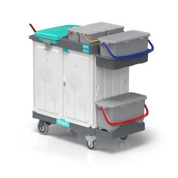 Тележка TTS Magic System 720E03 (2х20л, 4х4л, закрытая, держ. мешка 150л)