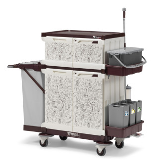 Тележка TTS MagicArt 262-R Safety Plus (1х20л, закрытая, рис. KAPOK, держ. мешка)