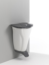 Ведро мусорное TTS Wall-Up (50 л, белый, педаль, крышка серый)