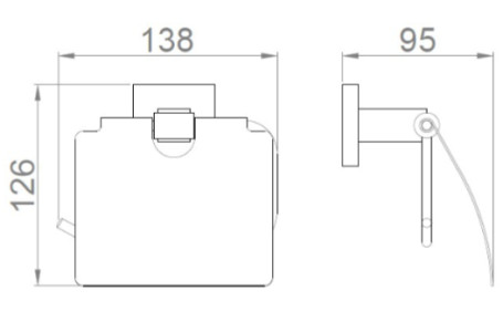 Держатель для туалетной бумаги Nofer BARCELONA (с крышкой, черный)