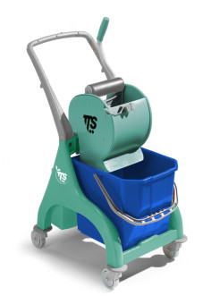 Тележка TTS Nick (1х15л, пластик, отжим Dry, U образная ручка, зеленый)