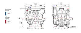 Мембранный насос Comet BP75 (20 бар, 67 л/мин, ВОМ 1"3/8)