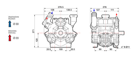 Мембранный насос Comet BP75 (20 бар, 67 л/мин, ВОМ 1&quot;3/8)