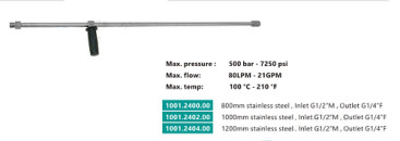 Удлинитель RC (800мм, 1/2&quot;ш-1/4&quot;г, 500бар, нерж)