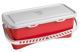 Ведро TTS (10 л, полипропилен, ручка, крышка, красный)