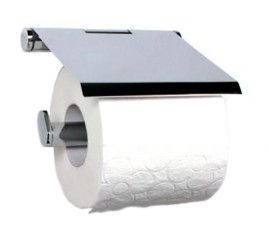 Держатель для туалетной бумаги Nofer Santorini (с крышкой, хром)
