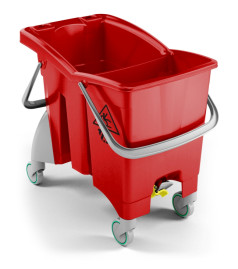 Ведро TTS ActionPro (30 л, перегородка, колеса, 2 сливных отверстия, красный)