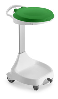 Держатель мешка TTS Smile W-1020 (60+60л, колеса, педаль, крышка зеленая)