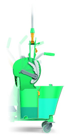 Одноведерная тележка NICK 28 л, с отжимом DRY, диаметр колес 80 мм.