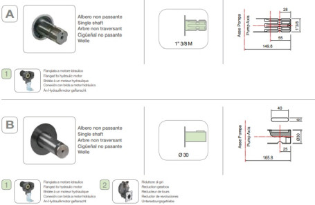 Мембранный насос Comet BP110 D (20 бар, 110 л/мин, фланец под гидромотор)